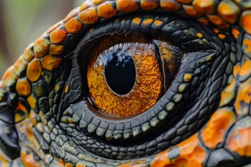 Naklejka premium Eye of the dinosaurs with terrifying.