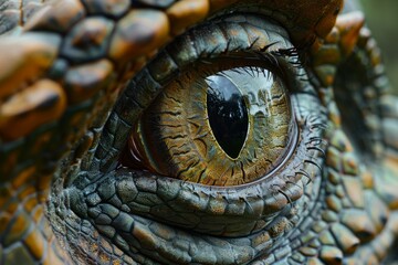Fototapeta premium Eye of the dinosaurs with terrifying.