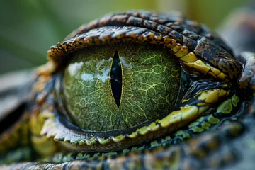 Foto auf Alu-Dibond Eyes of a crocodile are terrifying and frightening. © P Stock