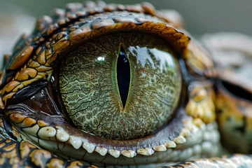 Tuinposter Eyes of a crocodile are terrifying and frightening. © P Stock