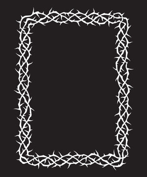 frame of thorns image isolated on black background