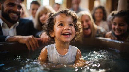 A child's baptism becomes a moment of pure joy