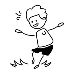 A well-designed doodle icon of water play 