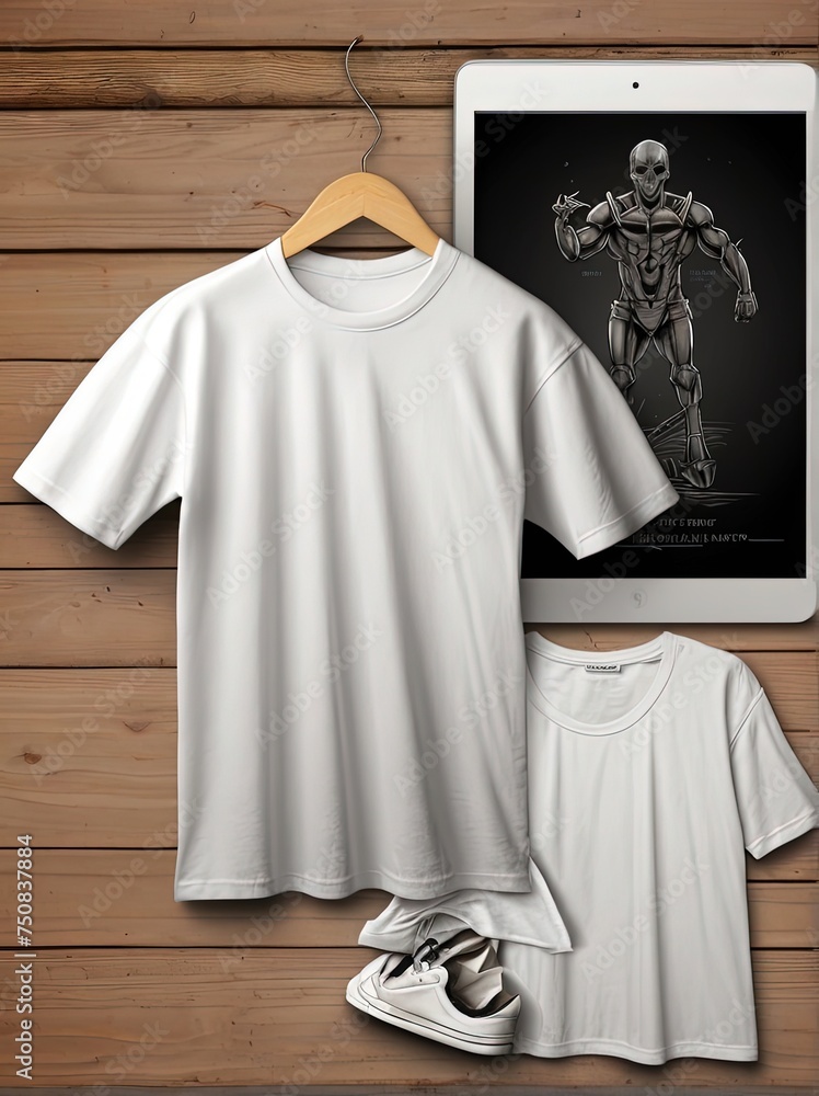 Poster Plain White T-Shirt Mockup Template