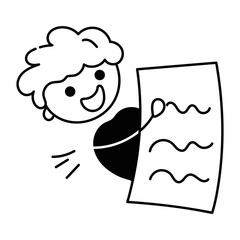 Handy doodle icon of student assignment 