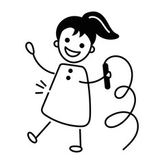 Handy doodle icon depicting ribbon dance 