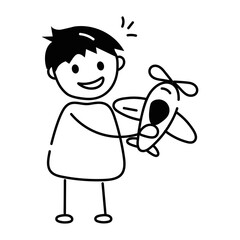 Here’s a doodle icon of kid aeroplane 