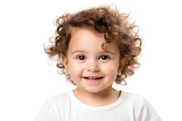 Naklejka premium little child was smiling and cheerful. Represents purity and brightness,Isolated on a transparent background.