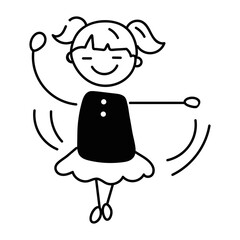 Check out doodle icon of ballet dancing girl 