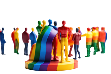 The LGBTQIA community is celebrating diversity. Showing gender diversity Promotes gender equality.Isolated on a transparent background.