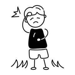 Here’s a doodle icon of a stressed kid 