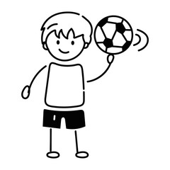 Premium doodle icon depicting spinning ball trick 