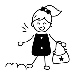 Here’s a doodle icon of a cute girl 