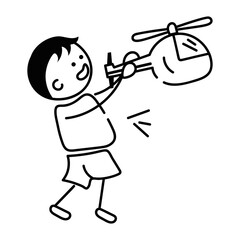 Handy doodle icon of a kid helicopter 