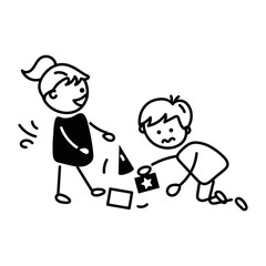 Here’s a doodle icon of kids fighting 