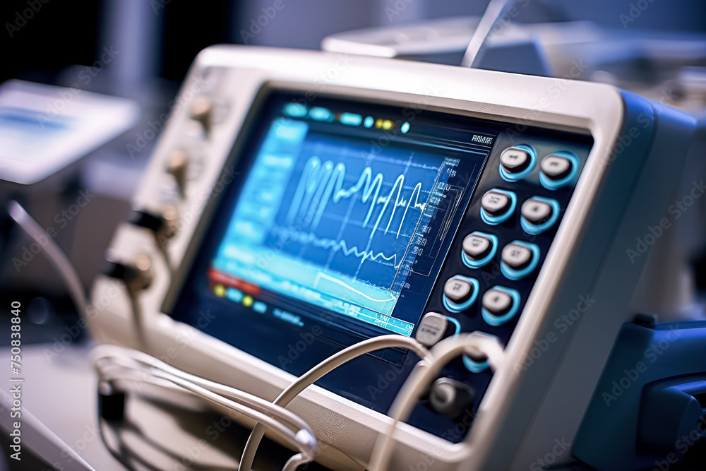 Poster an array of advanced medical equipment and devices arranged in a modern operating room, illustrating