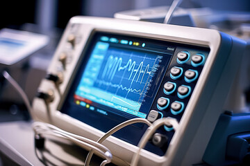 An array of advanced medical equipment and devices arranged in a modern operating room, illustrating cutting edge technology in healthcare facilities.