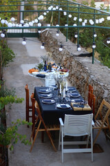 Table set for a summer garden party. 
