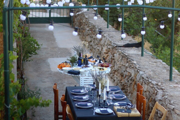 Table set for a summer garden party. 