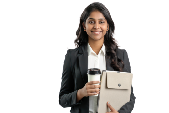 Indian business woman,Isolated on a transparent background. - Powered by Adobe