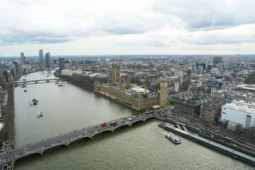 view from london eye big ben thames river