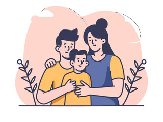 Mom and son beautiful vector