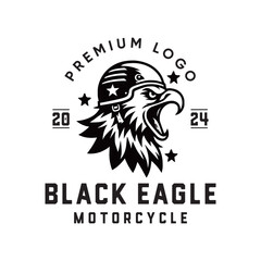 Black eagle motorcycle logo emblem