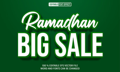 Editable 3d text style effect - Ramadhan Big Sale text effect Template