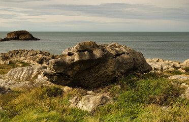 Coastal part of Cantabria in the north of Spain, eroded Costa Quebrada, ie the Broken Coast