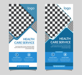 Corporate business medical rollup banner templet layout X standee design 