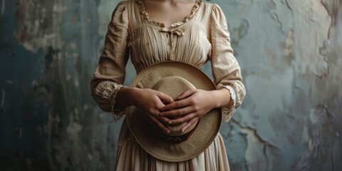girl of the 19th century Vintage fashion Generative AI