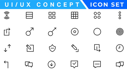  ui ux concept icon set, user interface icon set collection.