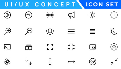  ui ux concept icon set, user interface icon set collection.