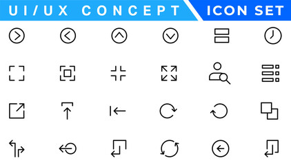  ui ux concept icon set, user interface icon set collection.