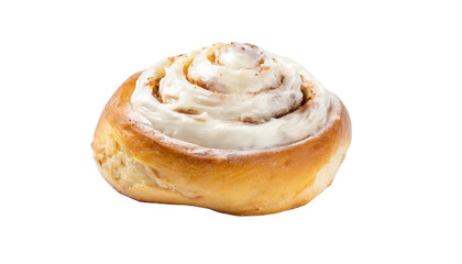 Cinnamon Rolls with cream. On Transparent Background.