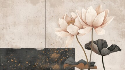 floral lotus journal vintage cover