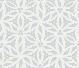 Floral ornamental pattern. Flowers and leaves background in medieval european style. Seamless flourish Lace nature decor.