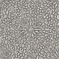 Arabesque floral seamless pattern. Flourish ornamental texture in retro style.