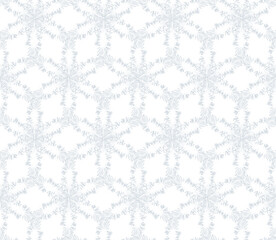 Abstract winter snow arabesque seamless pattern. Artistic line snowflake christmas with geometric shapes. Linear floral ornamental texture in asian arab style - 750847480