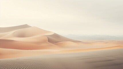 Fototapeta na wymiar Minimal and cinematic a wide shot captures the serene beauty of desert dunes