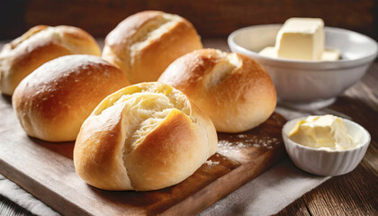 Fresh baked homemade dinner rolls.