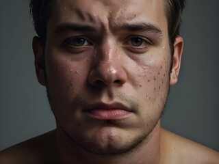 Teenager struggling with acne