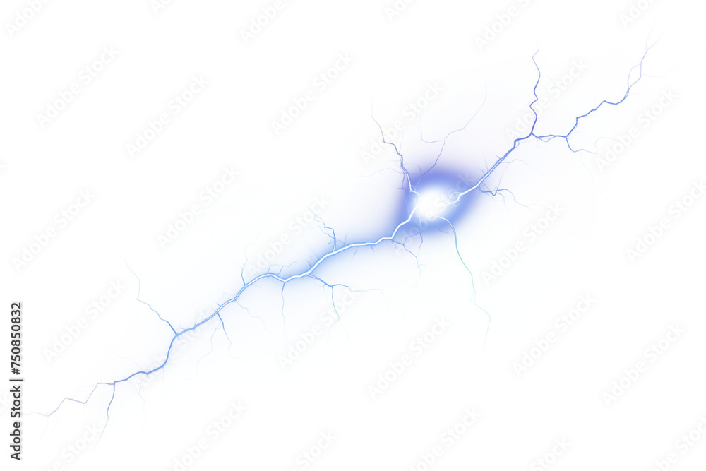 Wall mural lightning isolated transparency background.