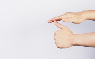 I feel you  hand sign on white background