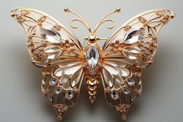 Butterfly in Jewel symbol of lightness and sophistication., generative IA