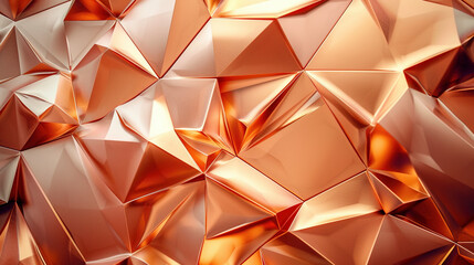 Copper and Gold Geometric Abstract Pattern, created with Generative AI technology