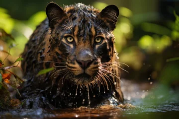 Rolgordijnen Puma jungle leader, amazing adventures!, generative IA © JONATAS