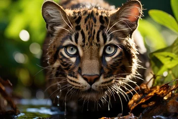 Fotobehang Puma jungle leader, amazing adventures!, generative IA © JONATAS