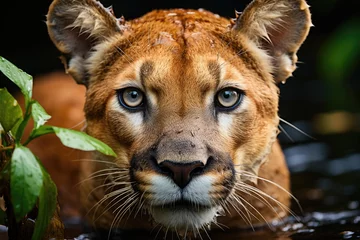 Foto op Canvas Puma in the jungle, symbol of conservation., generative IA © JONATAS