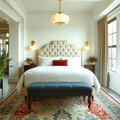 Luxury queen hotel bedroom